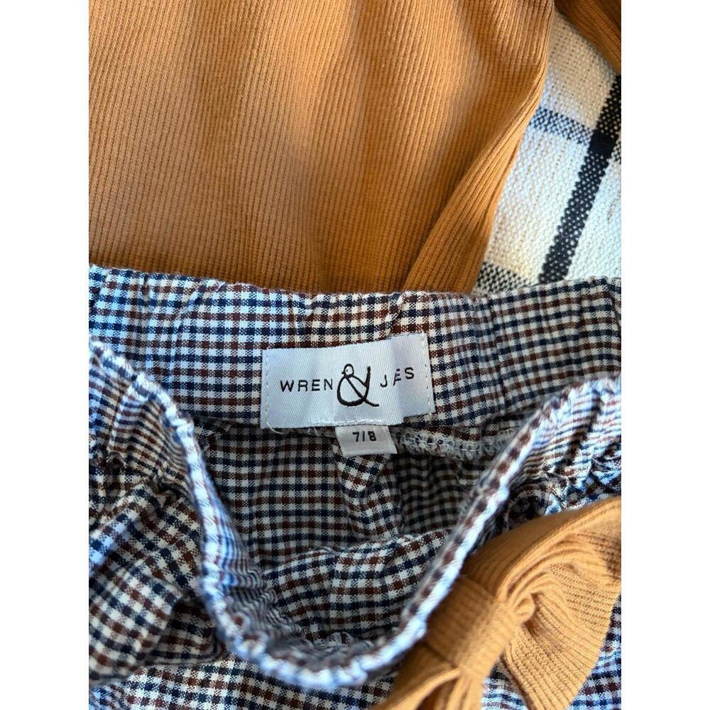 Youth Wren James plaid and brown set size 7/8 - Picture 2 of 3